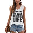 Whispering My Way Through Life Sayings For Introverts Women's V-Neck Tank Top Whispering My Way Through Life Sayings For Introverts Women's V-Neck Tank Top