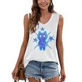Yk2 Grunge Earthy Blue Cat With Stars Tomboy 90s Nostalgia Premium Tri-Blend Women's V-Neck Tank Top