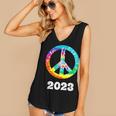 2023 Graduation Class Year Tie Dye Peace Sign Graduate Shirt Women's V-Neck Tank Top