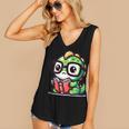 Adorable Book Lover Iguana With Reading Glasses Cute Women's V-Neck Tank Top