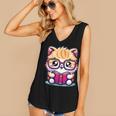 Adorable Book Lover Persian Cat With Reading Glasses Cute Women's V-Neck Tank Top