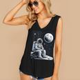 Aesthetic Spaceman Astronaut On The Moon Space Introvert Women's V-Neck Tank Top