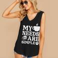 Book Coffee Dog Book My Needs Are Simple Men Women Kids Women's V-Neck Tank Top Book Coffee Dog Book My Needs Are Simple Men Women Kids Women's V-Neck Tank Top