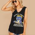 Books Are My Greatest Treasure Kawaii Dragon Reading Books Women's V-Neck Tank Top