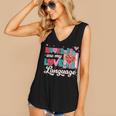 Books Are My Love Language Valentines Book Lover Librarian Women's V-Neck Tank Top