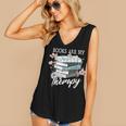 Books Are My Therapy Summer Reading Book Lovers Women's V-Neck Tank Top