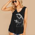 Cat Holds Book Writing Animal Print Motif Drawing Art Cat Women's V-Neck Tank Top