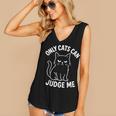 Only Cats Can Judge Me Sarcastic Cat Lover Introverts Women's V-Neck Tank Top