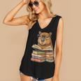 Cute Capybara Reading Books Animal Capybara Bookworms Women's V-Neck Tank Top