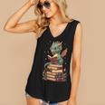 Cute Dragon Reading Book Bookworm Dragons And Books Women's V-Neck Tank Top