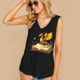 Dragon Fantasy Book Lover Bookish Reader Bookworm Wildflower Women's V-Neck Tank Top