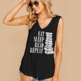 Eat Sleep Read Repeat Reading Book Librarian Men Women Kids Women's V-Neck Tank Top