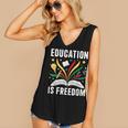 Education Is Freedom Books History Teacher Kids Women's V-Neck Tank Top