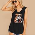 English Bulldog Reading a Book Dog For Men Women Girls Kids Women's V-Neck Tank Top English Bulldog Reading a Book Dog For Men Women Girls Kids Women's V-Neck Tank Top