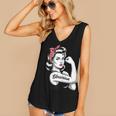 Female Librarian Rosie Riveter Book Guardian Woman Women's V-Neck Tank Top