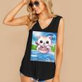 Frutiger Aero Aesthetic Tech Kawaii Ramen Cat Fishes Women's V-Neck Tank Top