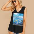 Frutiger Aero Aesthetic Tech Ocean Underwater Fishes Women's V-Neck Tank Top