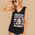 Fueled By Iced Coffee And Books Book Lover Retro Women's V-Neck Tank Top