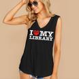 Fun I Love My Library Book Reader Bookworm Librarian Costume Women's V-Neck Tank Top Fun I Love My Library Book Reader Bookworm Librarian Costume Women's V-Neck Tank Top
