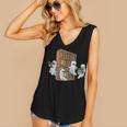 Ghosts Reading Books Teacher Halloween Librarian Book Lover Women's V-Neck Tank Top