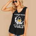 Good Book Is Out Of This World Astronaut Moon Space Reading Women's V-Neck Tank Top