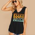 Groovy Born To Read Books Forced To Read Emails Reading Women's V-Neck Tank Top