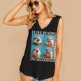 Hedgehog Love Reading And Hedgehogs Child Book Lover Women's V-Neck Tank Top