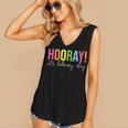 Hooray It's Library Day Teacher Reader Books Back To School Women's V-Neck Tank Top