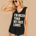 I'm Nicer Than My Face Looks Introverted Introverts Women's V-Neck Tank Top