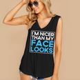 I'm Nicer Than My Face Looks Shy People Introverts Women's V-Neck Tank Top
