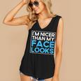I'm Nicer Than My Face Looks Shy People Introverts Women's V-Neck Tank Top