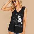Introvert Cat With Coffee On Computer Antisocial Emo Goth Women's V-Neck Tank Top Introvert Cat With Coffee On Computer Antisocial Emo Goth Women's V-Neck Tank Top