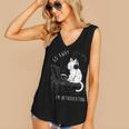 Introvert Cat With Coffee On Computer Antisocial Emo Goth Women's V-Neck Tank Top Introvert Cat With Coffee On Computer Antisocial Emo Goth Women's V-Neck Tank Top