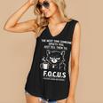 Introvert Cat Coffee Sarcastic Dark Humor Focus Meme Graphic Women's V-Neck Tank Top Introvert Cat Coffee Sarcastic Dark Humor Focus Meme Graphic Women's V-Neck Tank Top