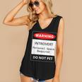 Introvert Warning Danger Do Not Pet Disturb Anti-Social Women's V-Neck Tank Top