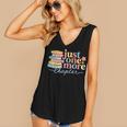 Just One More Chapter Floral Book Reading Teacher Bookworm Women's V-Neck Tank Top