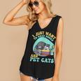 I Just Want To Read Books And Pet Cats Cat Book Lovers Women's V-Neck Tank Top I Just Want To Read Books And Pet Cats Cat Book Lovers Women's V-Neck Tank Top