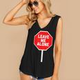Loner Antisocial Introvert Stop Sign Says Leave Me Alone Women's V-Neck Tank Top Loner Antisocial Introvert Stop Sign Says Leave Me Alone Women's V-Neck Tank Top