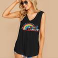 Take A Look A Book Vintage Reading Librarian Rainbow Women's V-Neck Tank Top