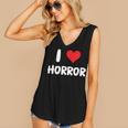 I Love Horror Heart Movies TV Show Books Writing Read Women's V-Neck Tank Top