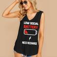 Low Social Battery Need Recharge Introvert Self-Care Women's V-Neck Tank Top Low Social Battery Need Recharge Introvert Self-Care Women's V-Neck Tank Top