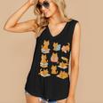 Orange Cats Reading Books Cat Lover Women's V-Neck Tank Top