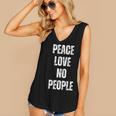 Peace Love And No People Sarcastic Humor Introvert Women's V-Neck Tank Top