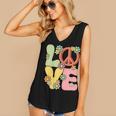Peace Sign Love Groovy Vibes Costume Nostalgia 1980s Fashion Women's V-Neck Tank Top