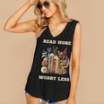Read More Worry Less Book Lovers Motivational Quote Bookish Women's V-Neck Tank Top Read More Worry Less Book Lovers Motivational Quote Bookish Women's V-Neck Tank Top
