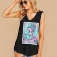 The Reader Retro Reading Skeleton Books Flowers Tarot Card Women's V-Neck Tank Top