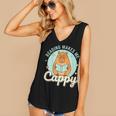 Reading Makes Me Cappy Bookworm Capybara Book Reading Women's V-Neck Tank Top