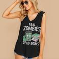 Real Zombies Read Books Zombie Women's V-Neck Tank Top