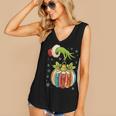 Retro Christmas Ornament Book Christmas Teacher Librarian Women's V-Neck Tank Top