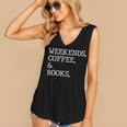 Weekends Coffee And Books Reading Lovers And Coffee Women's V-Neck Tank Top Weekends Coffee And Books Reading Lovers And Coffee Women's V-Neck Tank Top